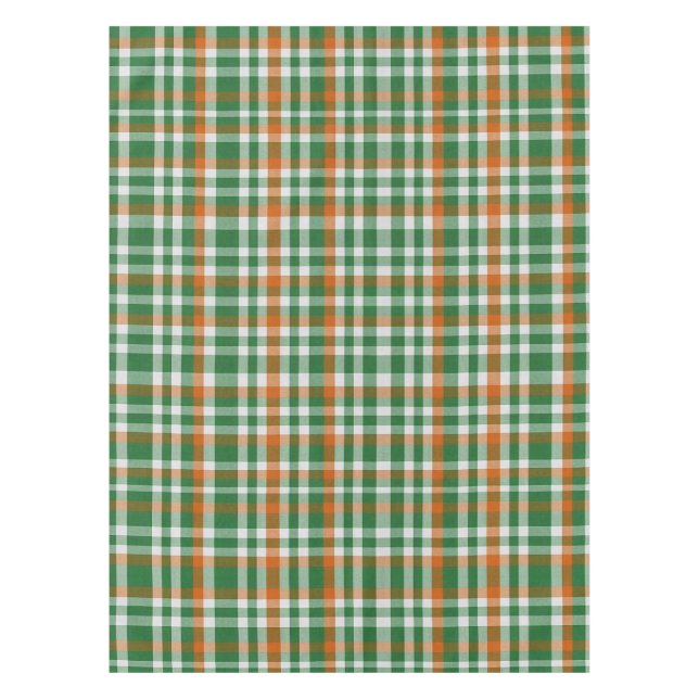 Saint Patrick's Day Irland Flaggenfarbener Gingham Tischdecke (Vorderseite)