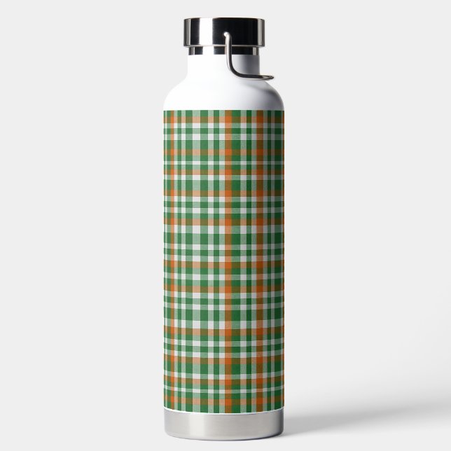 Saint Patrick's Day Irland Flaggenfarbener Gingham Trinkflasche (links)