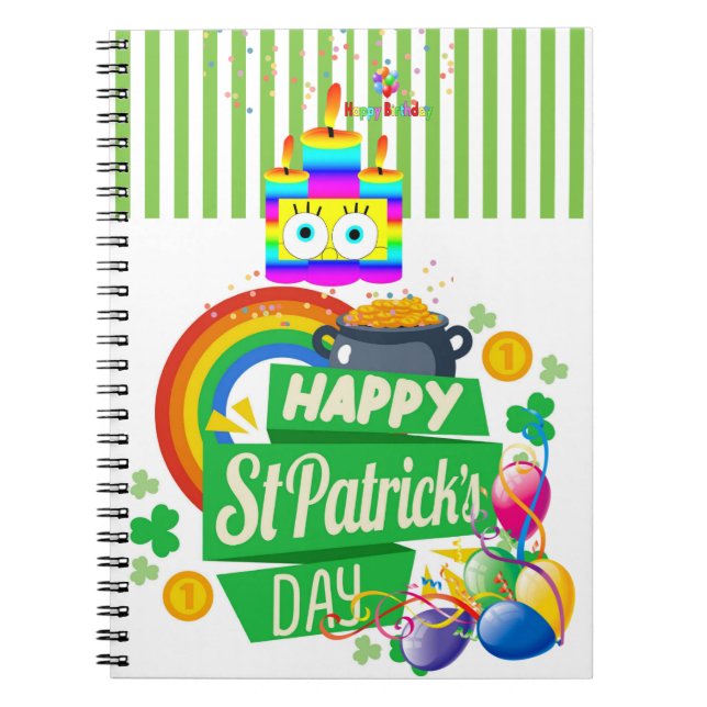 Saint Patrick's Day Joyeux Carnet d'anniversaire (Devant)