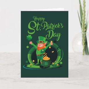 Saint Patrick's Day Leprechaun carte d'accueil
