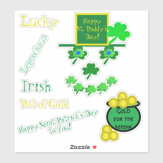 Saint Patrick's Day Leprechaun Vinyl Aufkleber (Blatt)