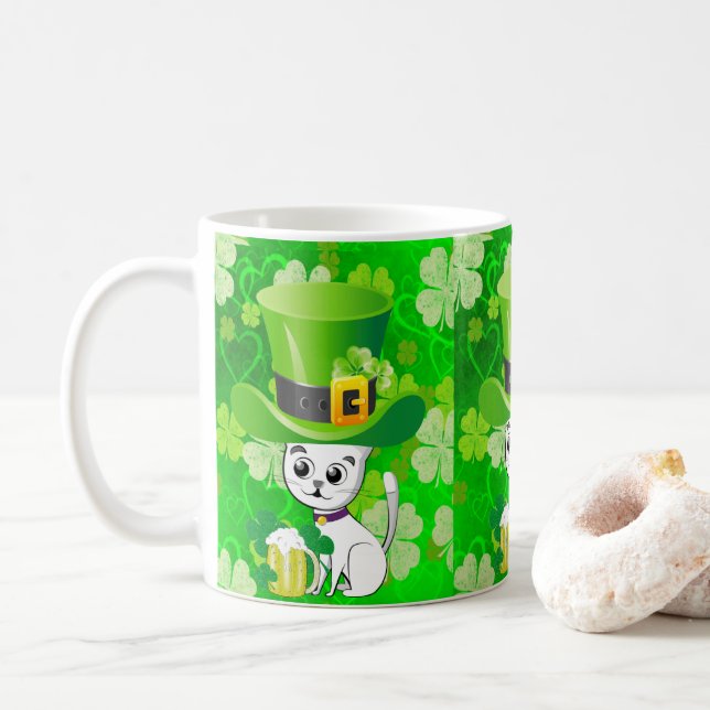 Saint Patrick's Day Mug Cat (Avec donut)
