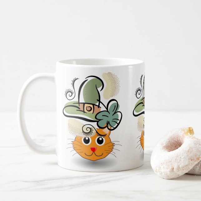Saint Patrick's Day Mug Cat (Avec donut)