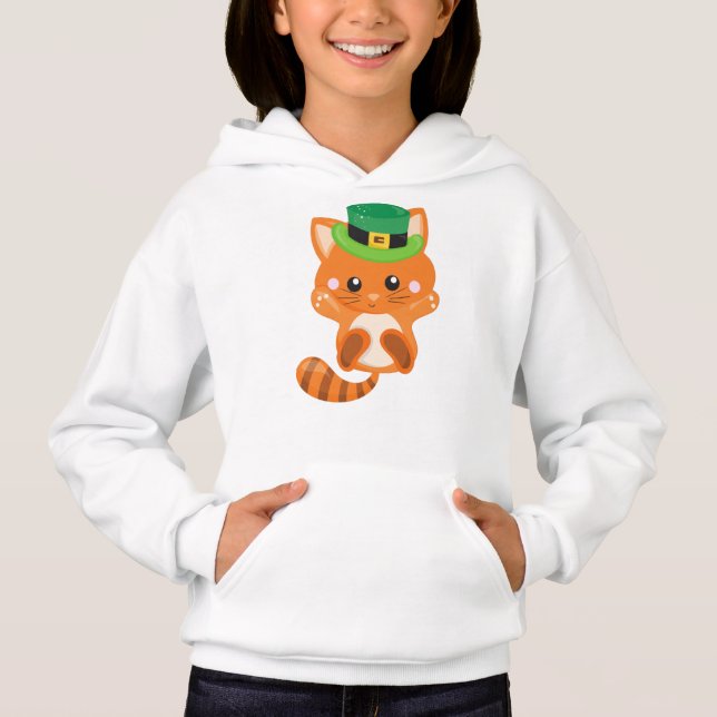 Saint Patrick's Day, Orange Cat, Casquette Leprech (Devant)
