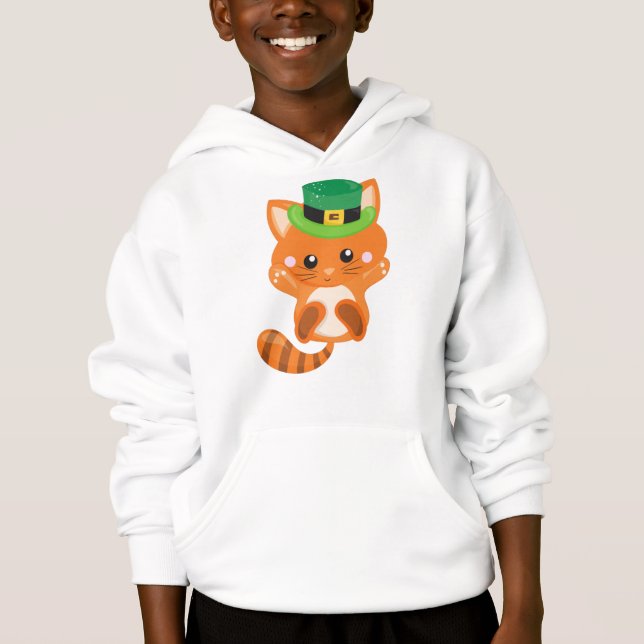 Saint Patrick's Day, Orange Cat, Casquette Leprech (Devant)