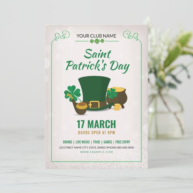 Saint Patricks Day Party Invitation (Debout devant)