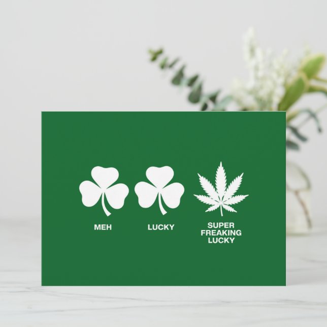 Saint Patricks Funny Party für Typ Einladung (Stehend Vorderseite)