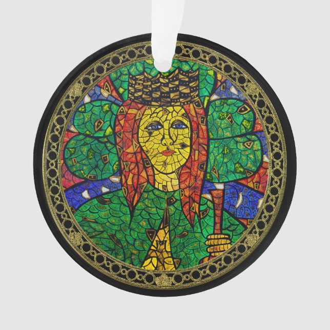 Saint patron de St Dymphna de dépression et (devant)