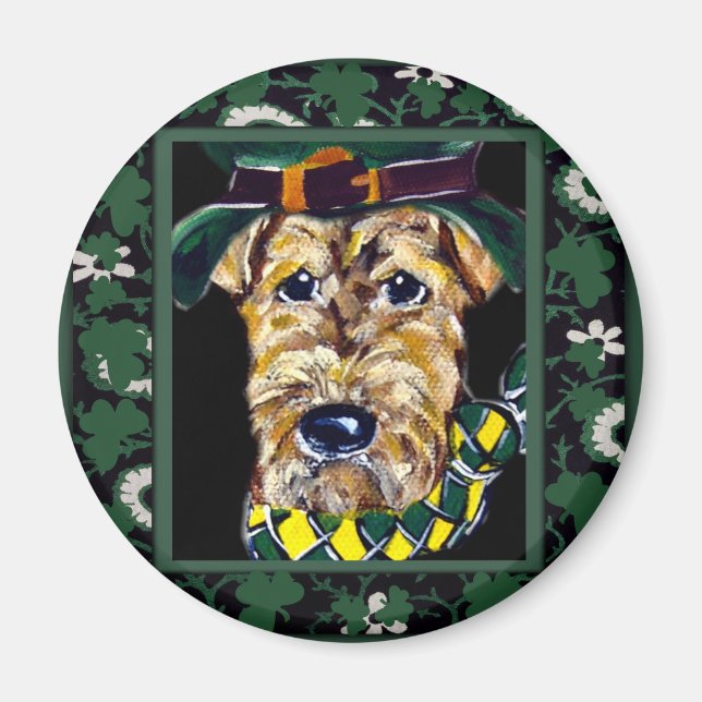 Saint Patty Airedale Magnet (Vorne)