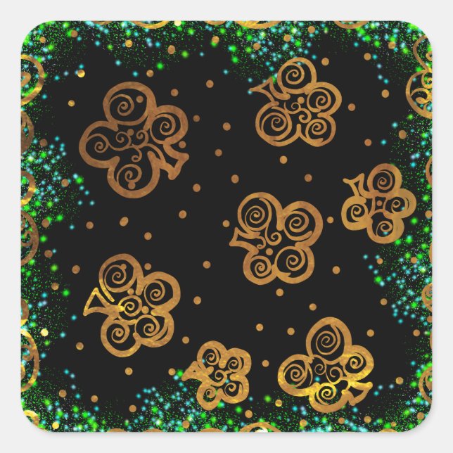 Saint Patty Art Quadratischer Aufkleber (Vorderseite)