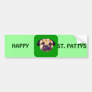 SAINT PATTY MOPSHAAR AUTOAUFKLEBER