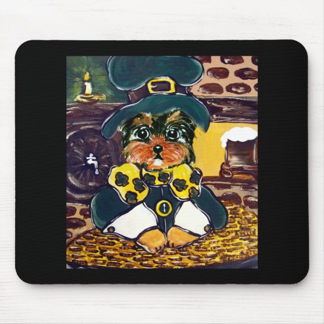 Saint Patty Yorkie Poo Mousepad (Vorne)
