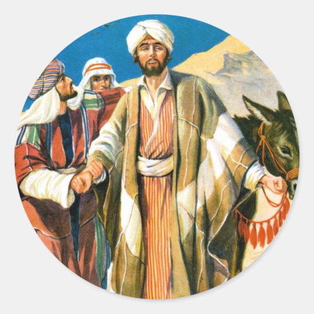 Saint Paul auf dem Weg nach Damaskus Runder Aufkleber (Vorderseite)