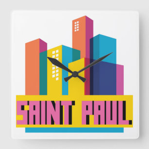 Saint Paul im Entwurf Quadratische Wanduhr