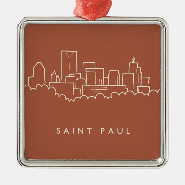 Saint Paul, Minnesota-Skyline Ornament Aus Metall (Vorne)