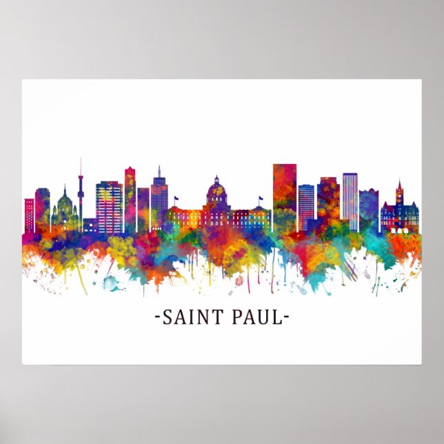 Saint Paul Minnesota Skyline Poster (Vorne)