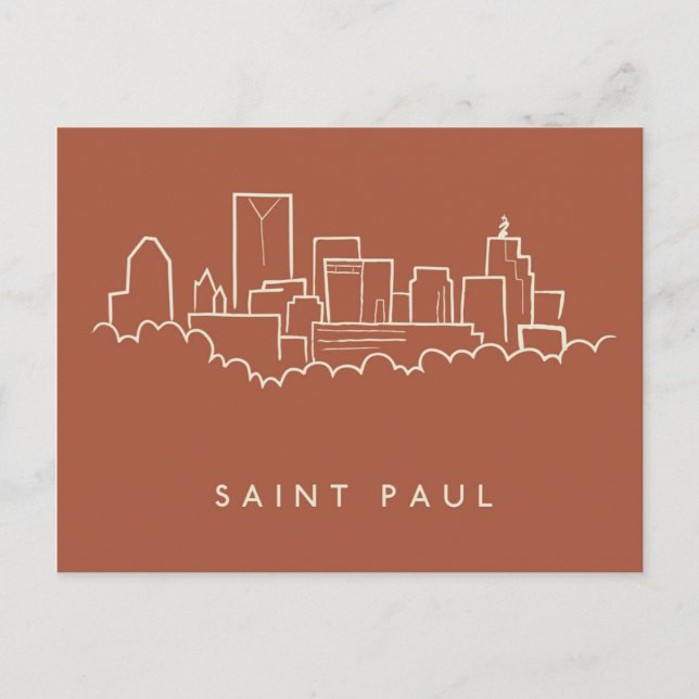 Saint Paul, Minnesota Skyline Postkarte (Vorderseite)