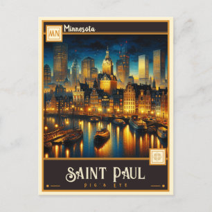 Saint Paul, Minnesota Vintage Postkarte