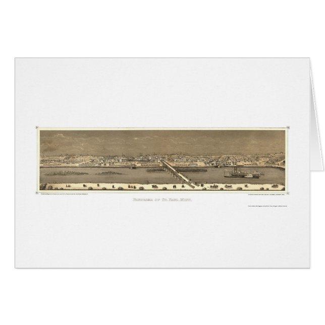 Saint Paul, panoramische Karte Mangans - 1873 (Vorderseite (Horizontal))