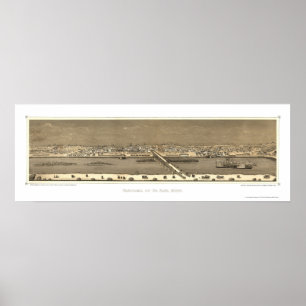 Saint Paul, panoramische Karte Mangans - 1873 Poster