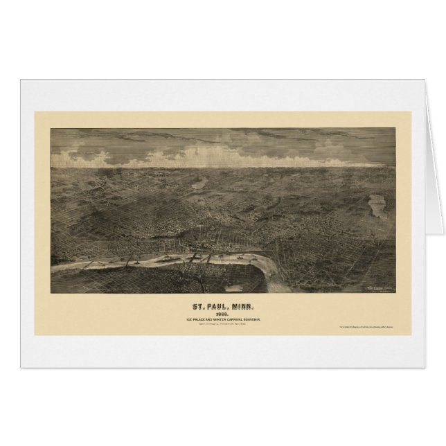 Saint Paul, panoramische Karte Mangans - 1888 (Vorderseite (Horizontal))