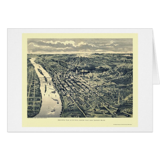 Saint Paul, panoramische Karte Mangans - 1893 (Vorderseite (Horizontal))