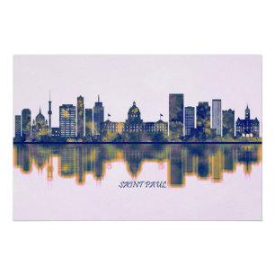 Saint Paul Skyline Poster