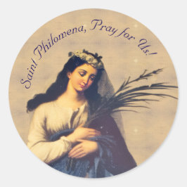 Saint Philomena  Runder Aufkleber