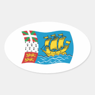 Saint-Pierre und Miquelon Flaggenaufkleber Ovaler Aufkleber