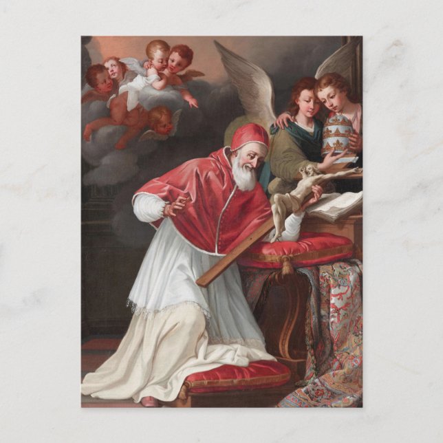 Saint Pius V und das Wunder der Römischen Schule Postkarte (Vorderseite)