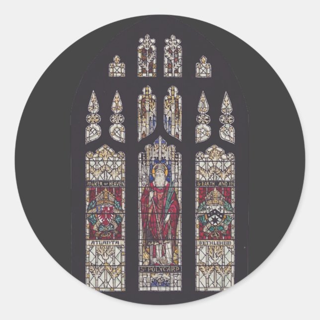 Saint-Polycarp-Bischof von Smyrna Runder Aufkleber (Vorderseite)