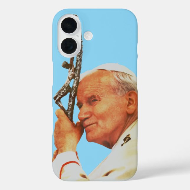 Saint Pope John Paul II iPhone 16 Hülle (Rückseite)