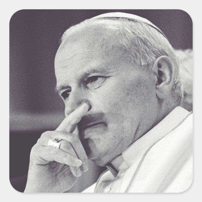 Saint Pope John Paul II  Quadratischer Aufkleber (Vorderseite)