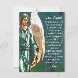 Saint Raphael Archangel Healer Angel Gebet Hinweis Postkarte