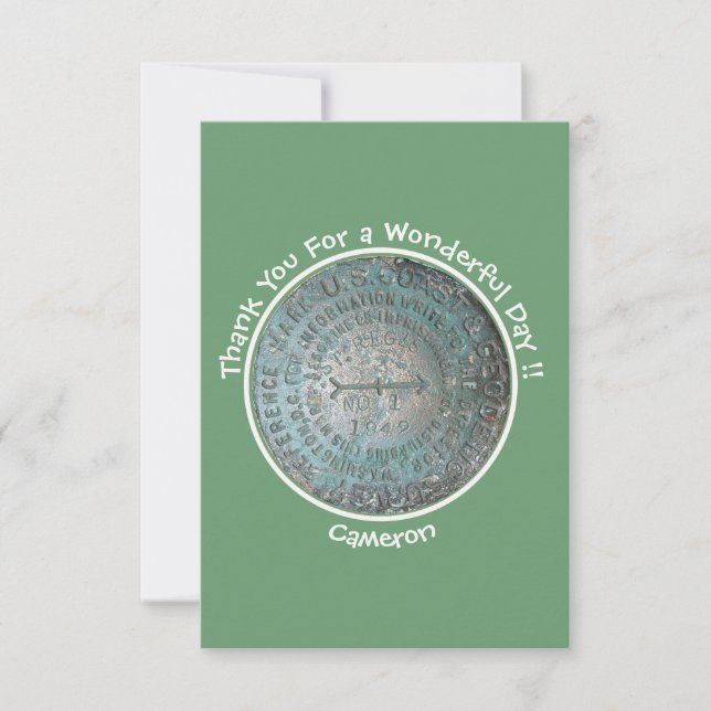 Saint Regis Mountain USGS Benchmark Party Items Dankeskarte (Vorderseite)