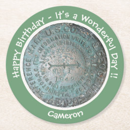 Saint Regis Mountain USGS Benchmark Party Items Runder Pappuntersetzer