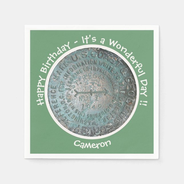 Saint Regis Mountain USGS Benchmark Party Items Serviette (Vorderseite)