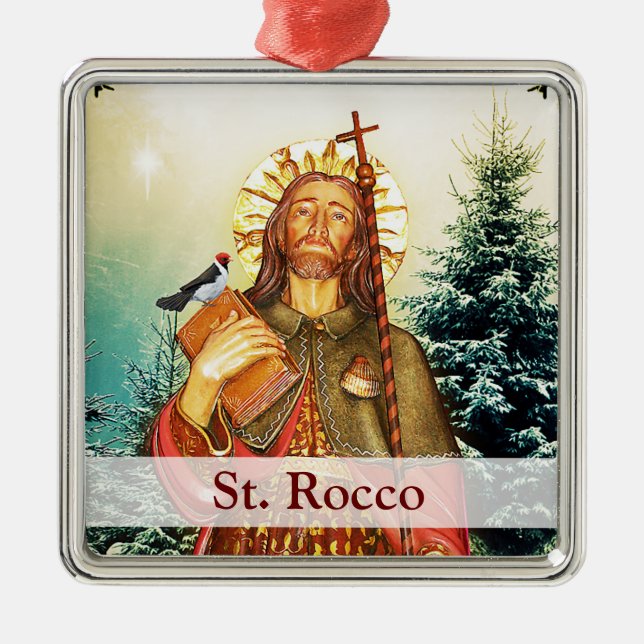 Saint Rocco Platz Weihnachtsdekoration Silbernes Ornament (Vorne)