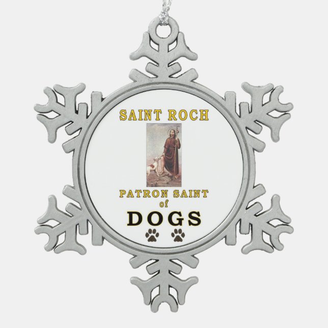 SAINT ROCH SCHNEEFLOCKEN Zinn-Ornament (Vorderseite)