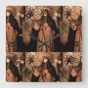 saint rose of lima quadratische wanduhr