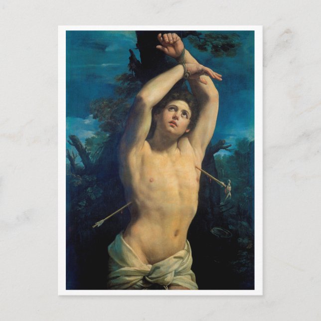 Saint Sebastian (St. Sebastian), Guido Reni Postkarte (Vorderseite)