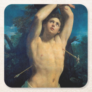 Saint Sebastian (St. Sebastian), Guido Reni Rechteckiger Pappuntersetzer