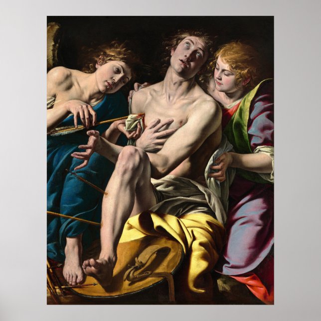Saint Sebastian, Tanzio da Varallo Kunstgewerbe Poster (Vorne)