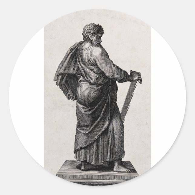 Saint Simon, Apostel und Prediger des Zealot Runder Aufkleber (Vorderseite)
