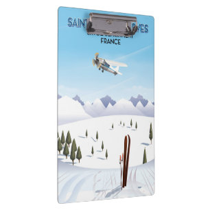 Saint-Sorlin d'Arves Frankreich Skiplakat Klemmbrett