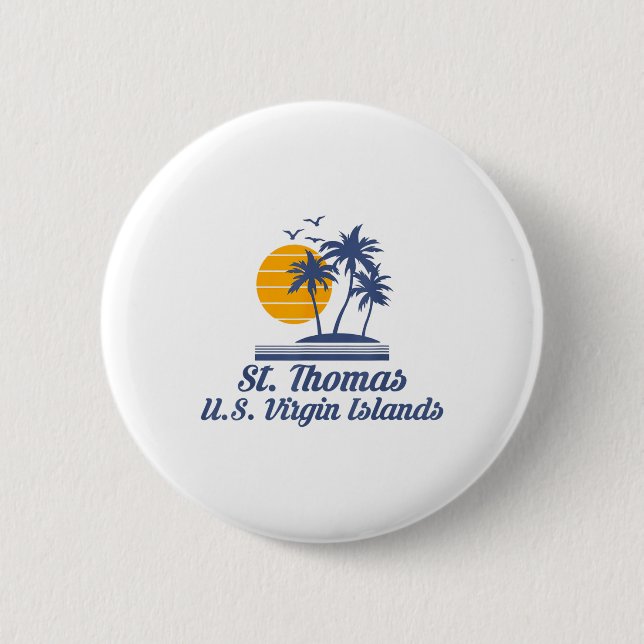 Saint St Thomas Us Jungfrau Islands Beach Caribbea Button (Vorderseite)