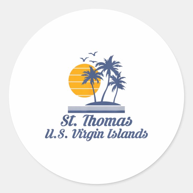 Saint St Thomas Us Jungfrau Islands Beach Caribbea Runder Aufkleber (Vorderseite)