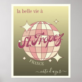 Saint St Tropez France côte d Azur elegantes Gold Poster