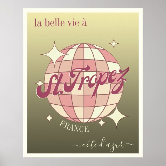 Saint St Tropez France côte d Azur elegantes Gold Poster (Vorne)