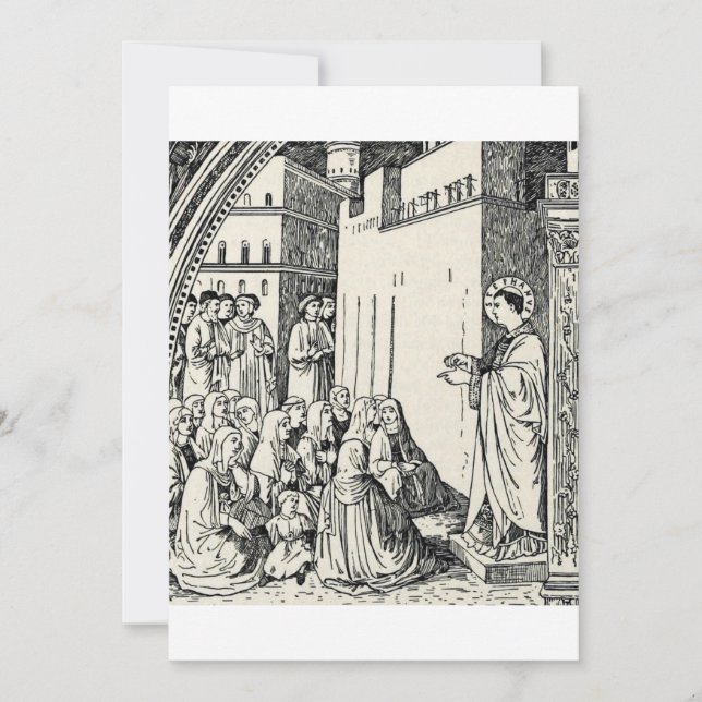 Saint Stephen Preaching von Fra Angelico Einladung (Vorderseite)